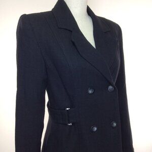 Jordan & Cole Womens Coat Jacket Sz Small Black Double Breasted Made In the USA